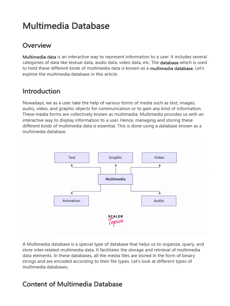 Multimedia database pdf