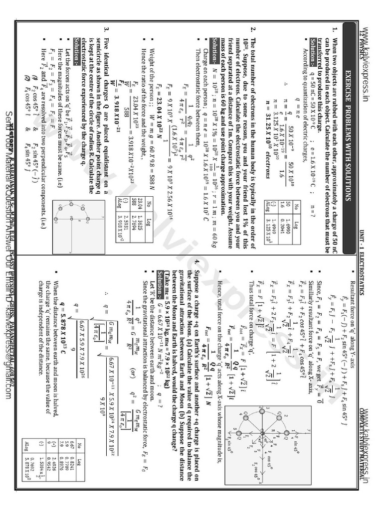 12th Physics Numerical Problems | PDF