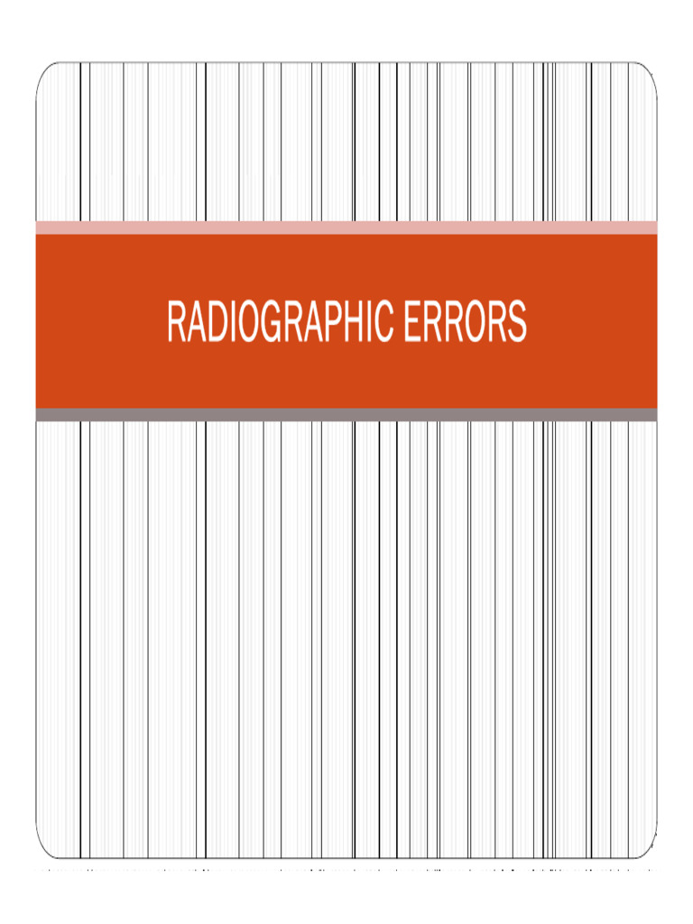 12 Radiographic Errors-2 | PDF
