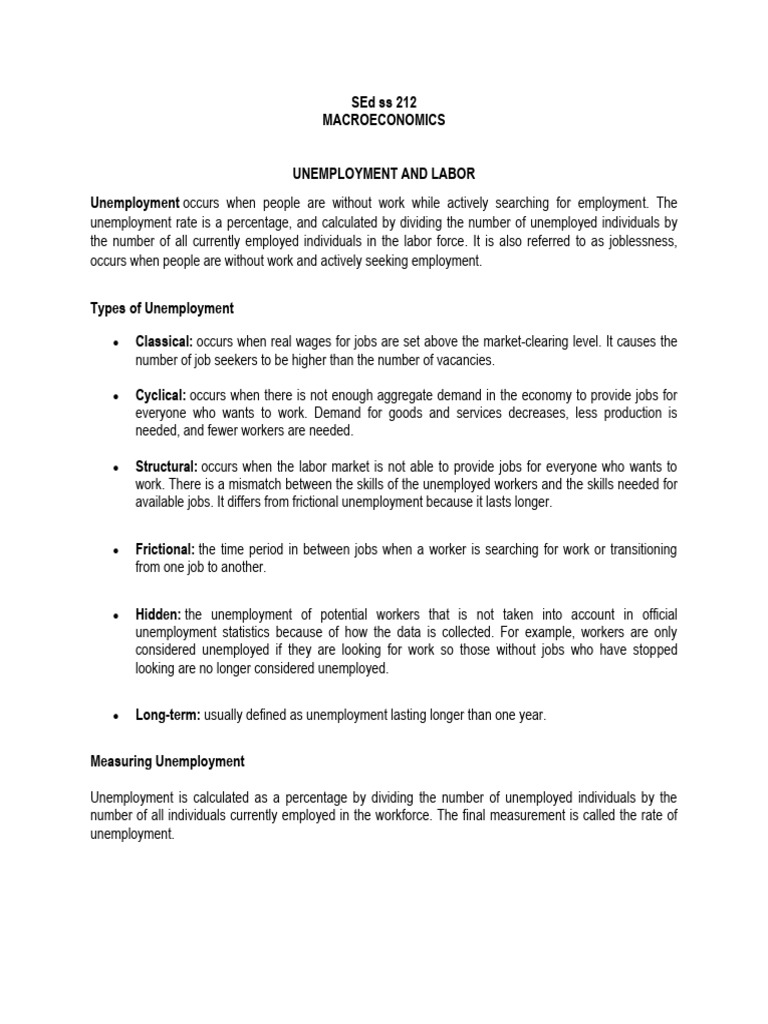 6 - Unemployment and Labor | PDF | Social Science