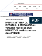 DANAS SVI TREBA DA ISPOŠTUJU 1 STROG OBIČAJ - Verovanje Kaže Da Za Drugi DAN BOŽIĆA