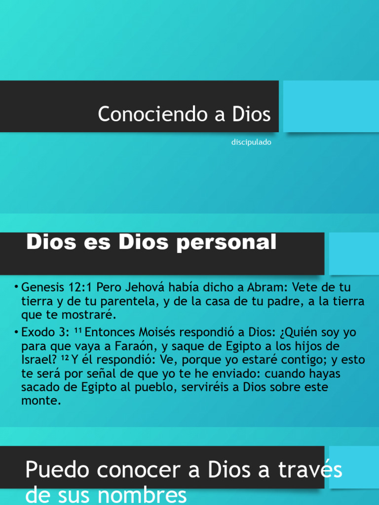 Conociendo a Dios a través de sus nombres | PDF | Yahvé | Nombres de ...