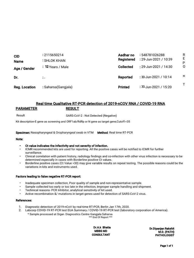 Shlok RTPCR Report PDF