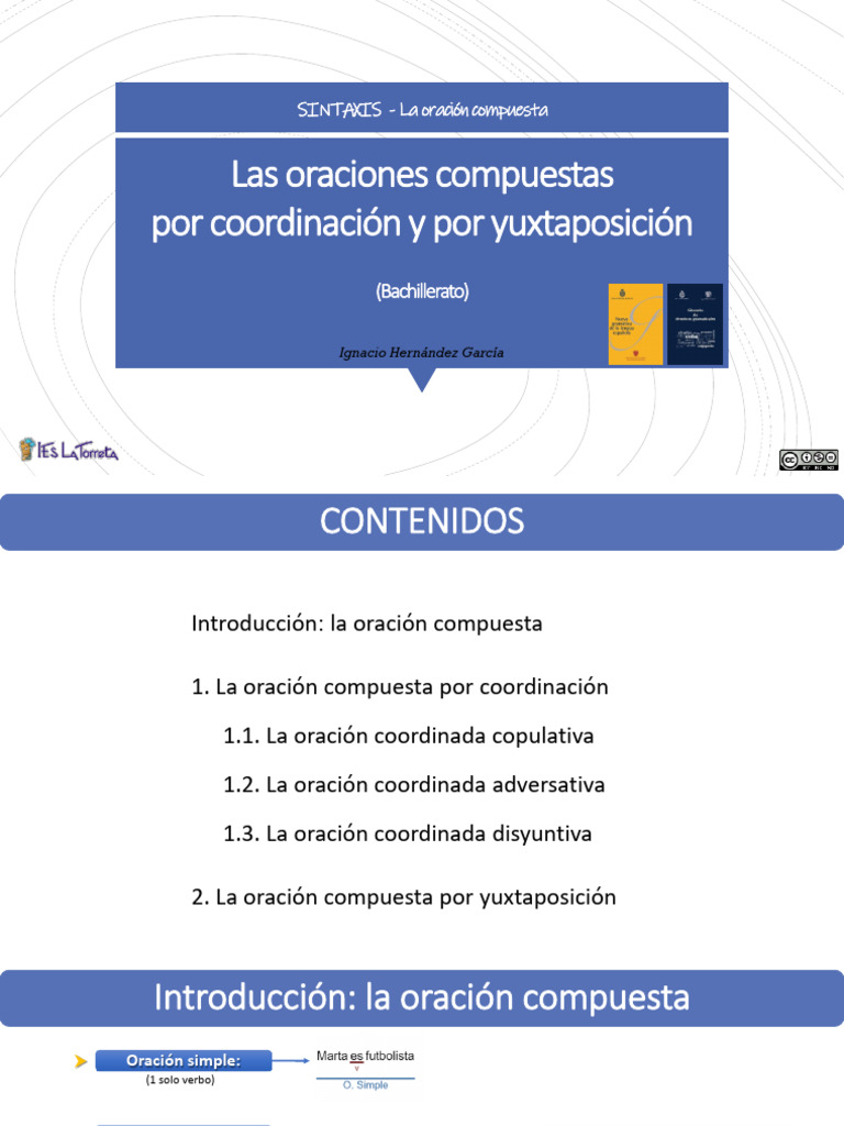 Oraciones compuestas: coordinación y yuxtaposición | PDF | Artes del ...
