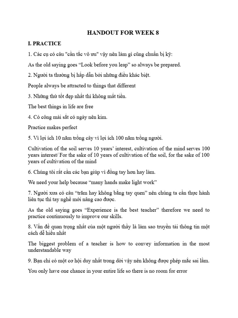 Handout For Week 8 | PDF