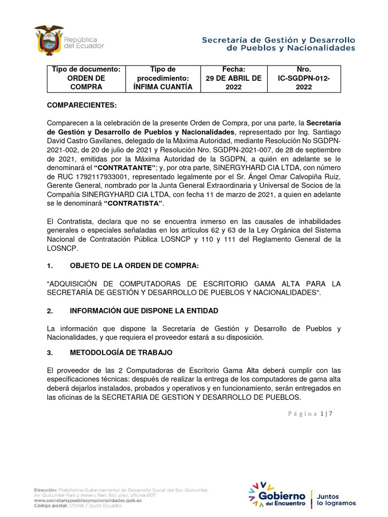 Orden de Compra Computadora Alta Gama-Signed-Signed-Signed | PDF ...