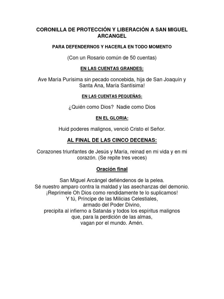 Coronilla de Protección Y Liberación A San Miguel Arcangel: para ...