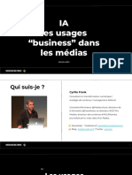 IA - Les Usages Business Dans La Presse Et Les Medias