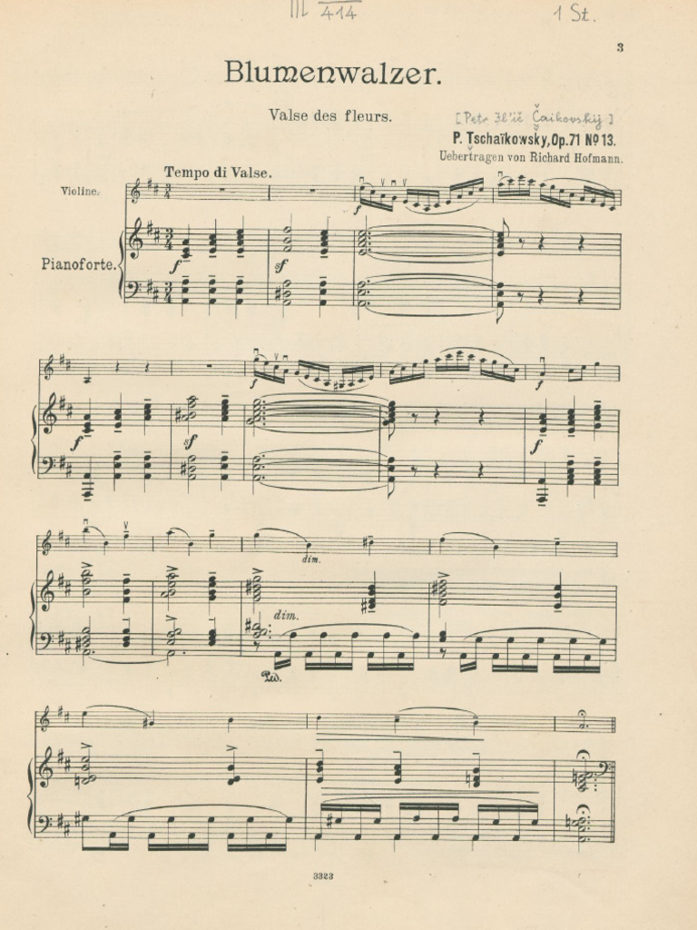 Tchaikovski Valse Des Fleurs Pdf