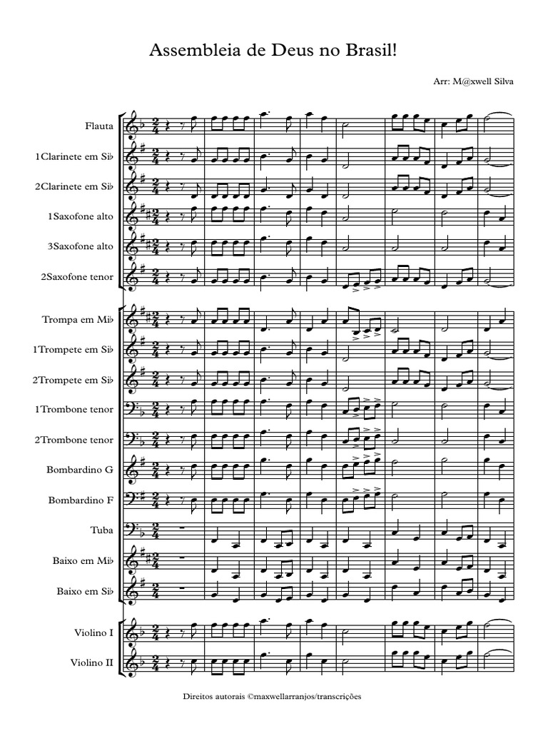 Assembleia De Deus No Brasil Partituras E Partes Pdf