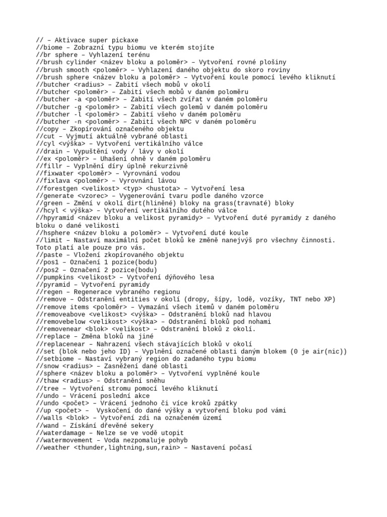 World edit commands pdf