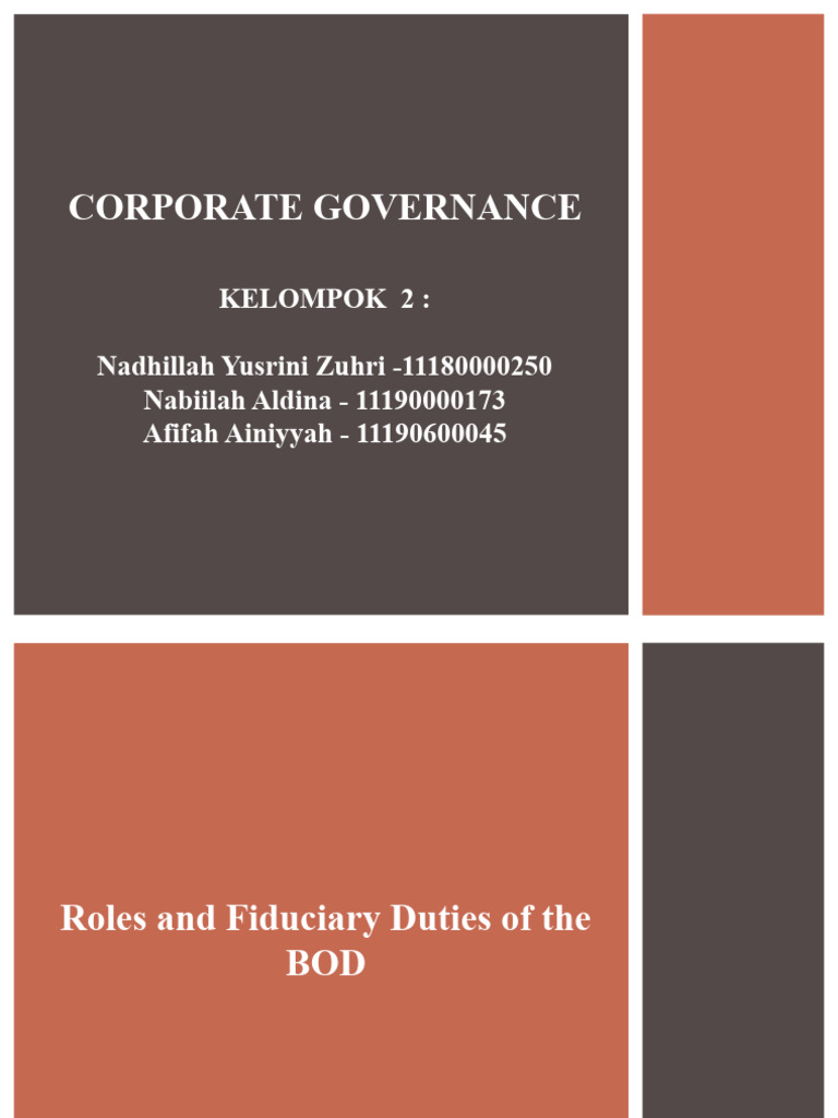 Corporate Governance Principles Explained | PDF | Board Of Directors ...
