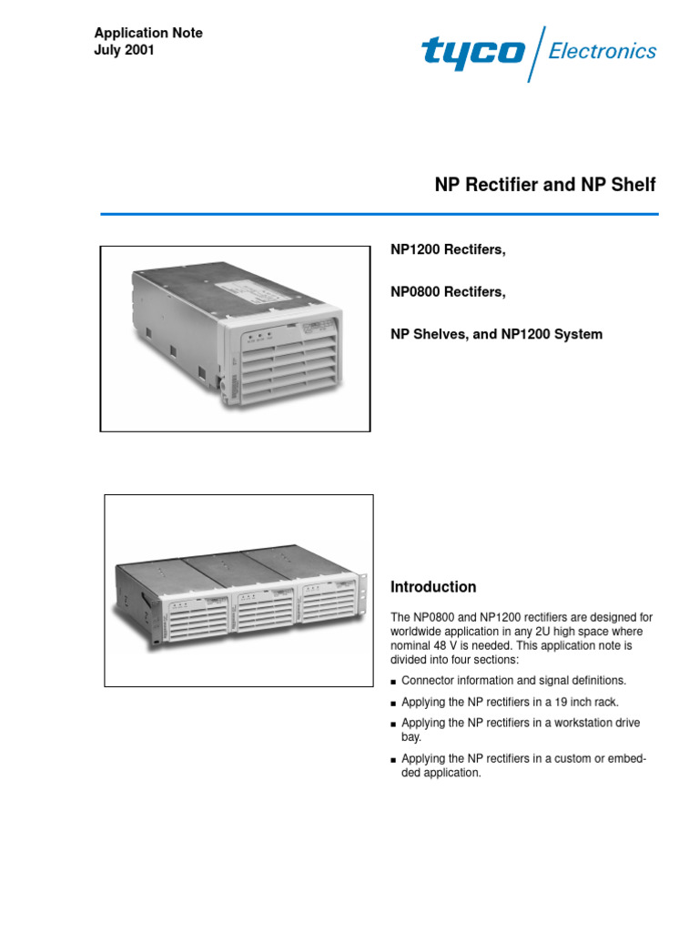 NP1200 Rectifier Application Guide | PDF