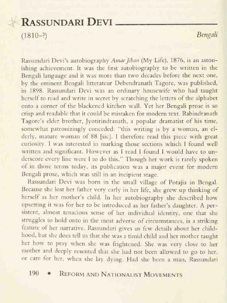 Amar Jiban Extract by Russundari Devi | PDF