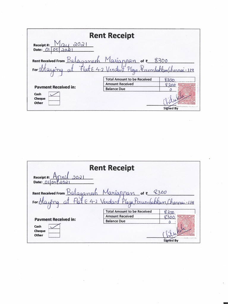 Hra rent receipt pdf