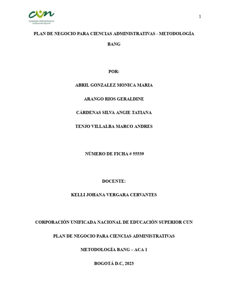 Aca 1 - Metodologia Bang | PDF