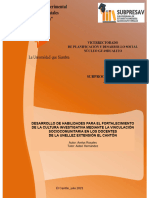 Desarrollo de Habilidades Investigativas Mediante La Vinculación Socio Comunitaria en Los Docentes.