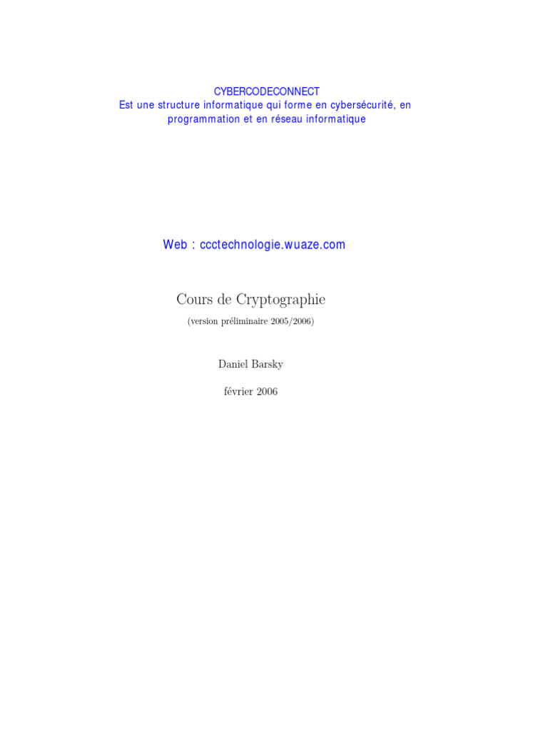 Introduction à la cryptographie moderne | PDF