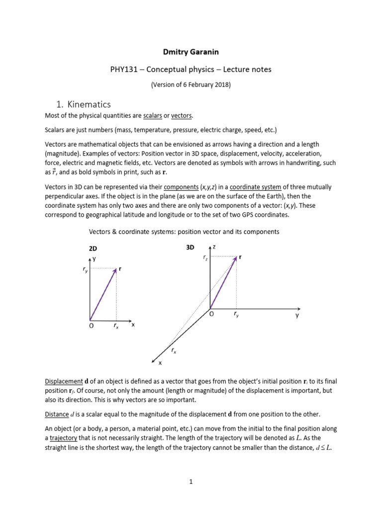 PHY131-Lecture Notes | PDF