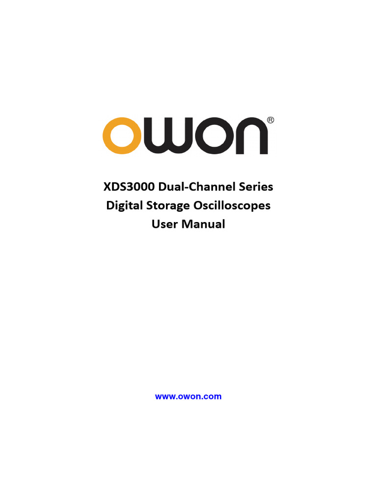 XDS3000 Series Oscilloscopes USER MANUAL PDF