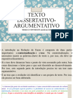 Texto Dissertativo-Argumentativo Contextualização - Introdução