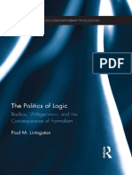(Routledge studies in contemporary philosophy 27) Badiou, Alain_ Badiou, Alain_ Livingston, Paul M._ Wittgenstein, Ludwig - The politics of logic _ Badiou, Wittgenstein, and the consequences of formal