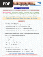 Sunday Test-03, Complex Analysis With Answer Key, K2R, For CSIR NET GATE NBHM IIT-JAM...