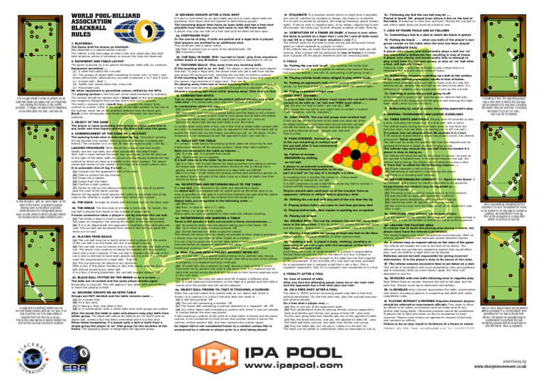 Blackball Pool Rules 2024 Guide | PDF