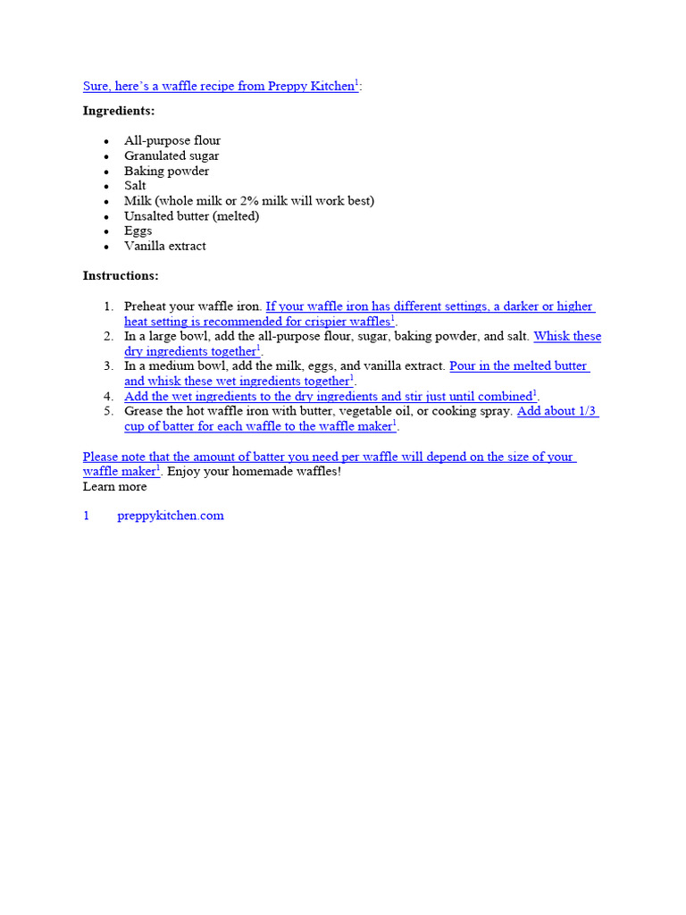 Preppy Kitchen Waffles Recipe PDF