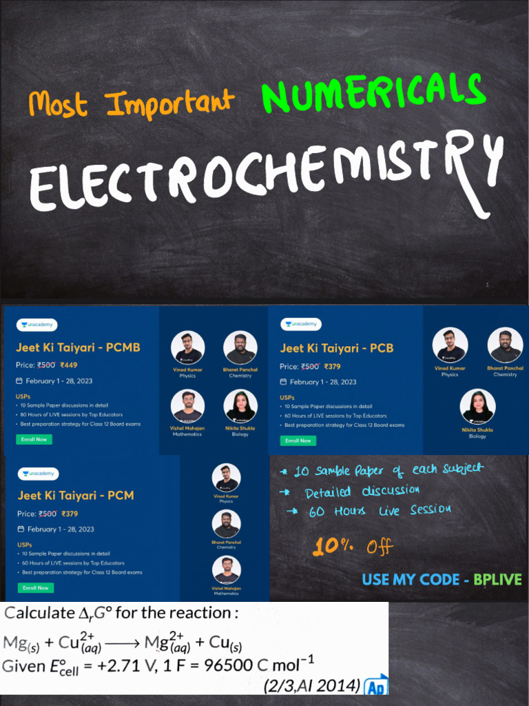 Electrochemistry Numerical PDF