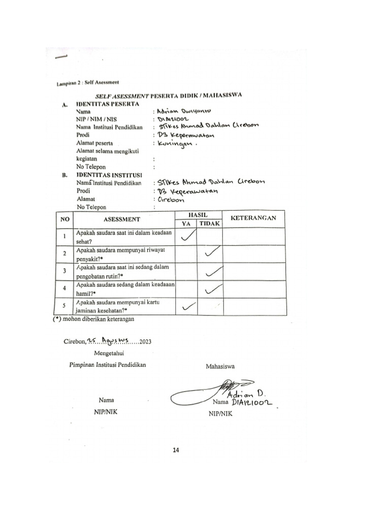 Self Assessment PDF