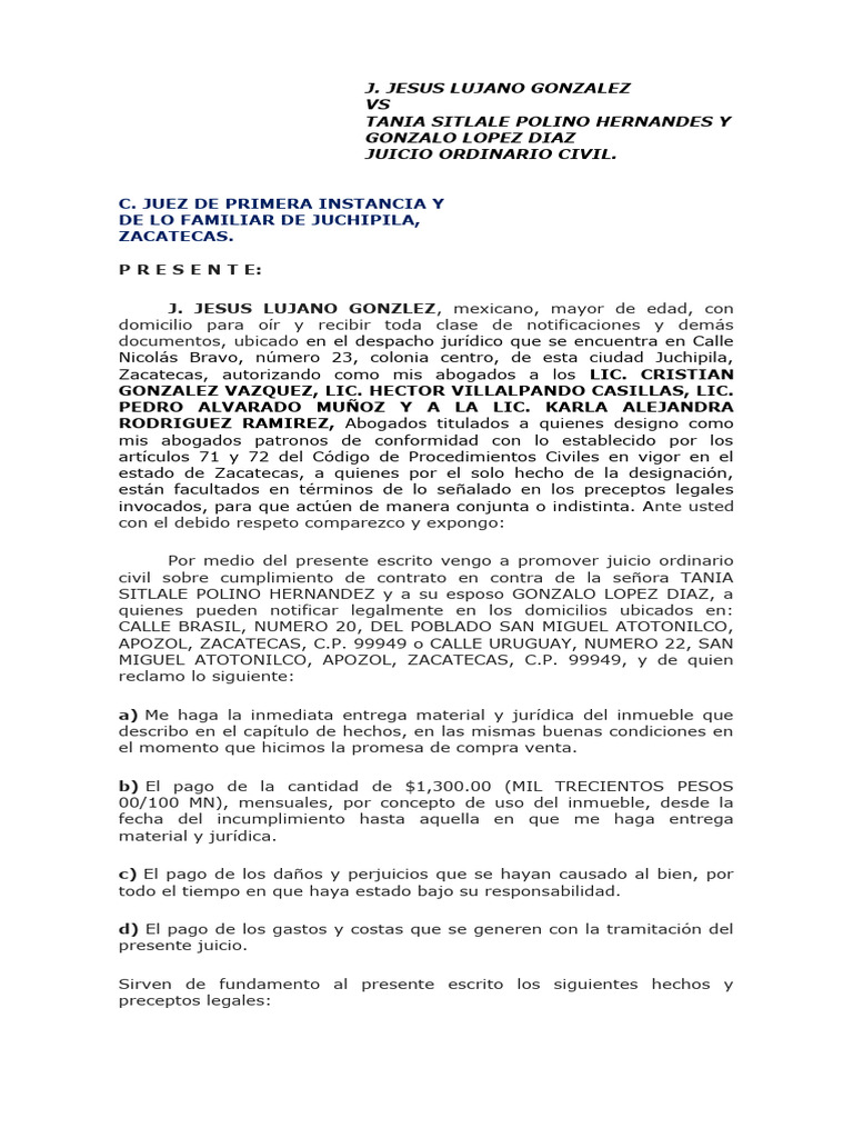 demanda-de-cumplimiento-de-contrato-pdf