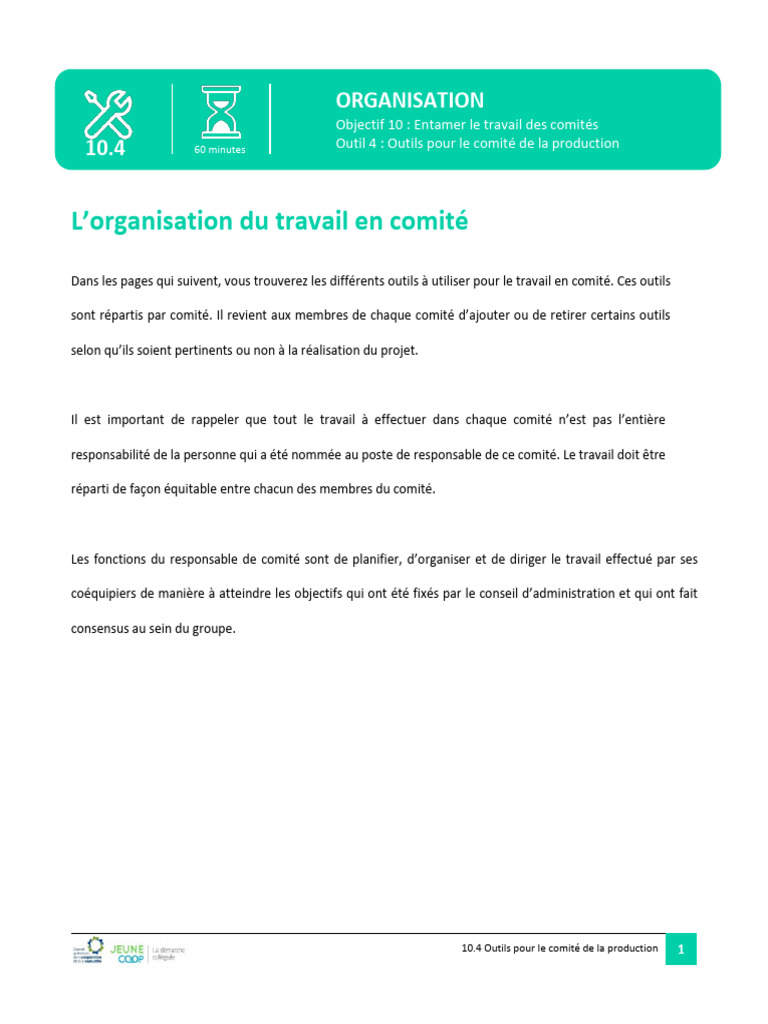 10 4 outils pour le comite de la production 1 pdf