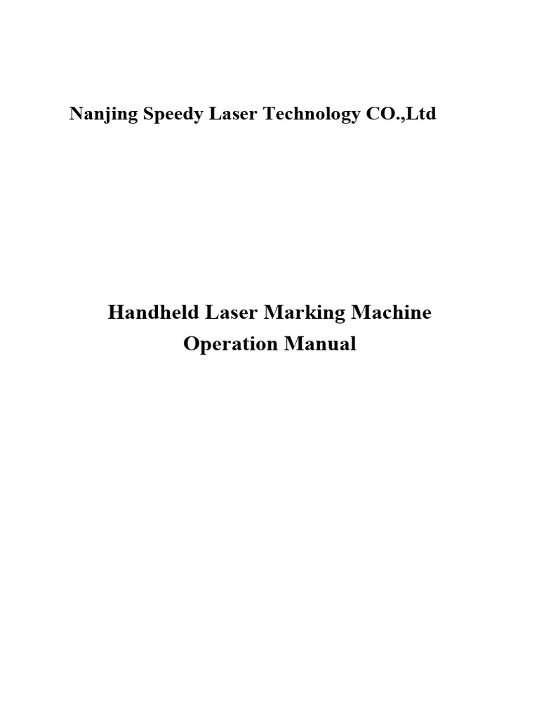 Handheld Laser Marking Machine Manual | PDF | Laser | Physical Sciences