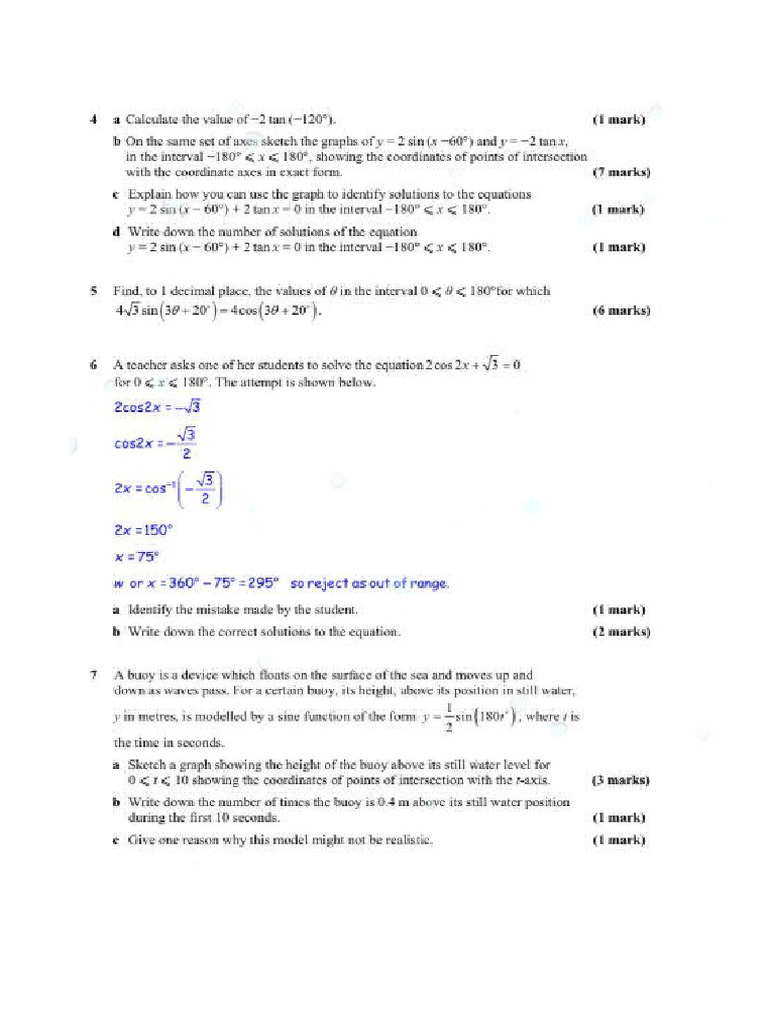 A Level Maths Questions | PDF