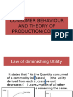 Consumer Behaviour and Theory of Production (Contd)
