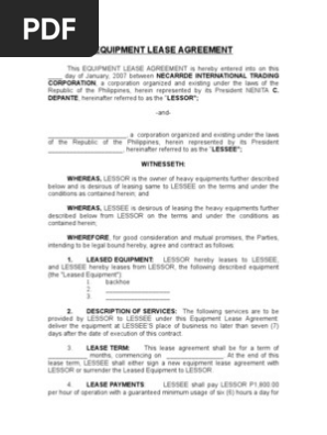 Edit- Sample Equipment Lease