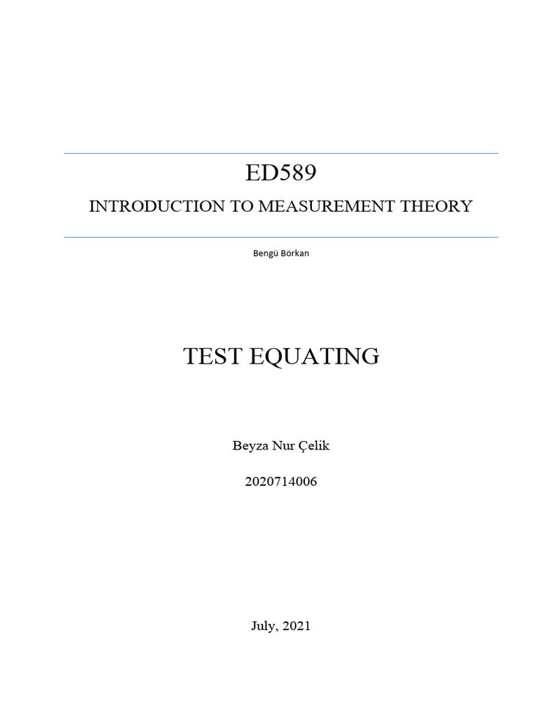 Test Equating-Ed589 | PDF