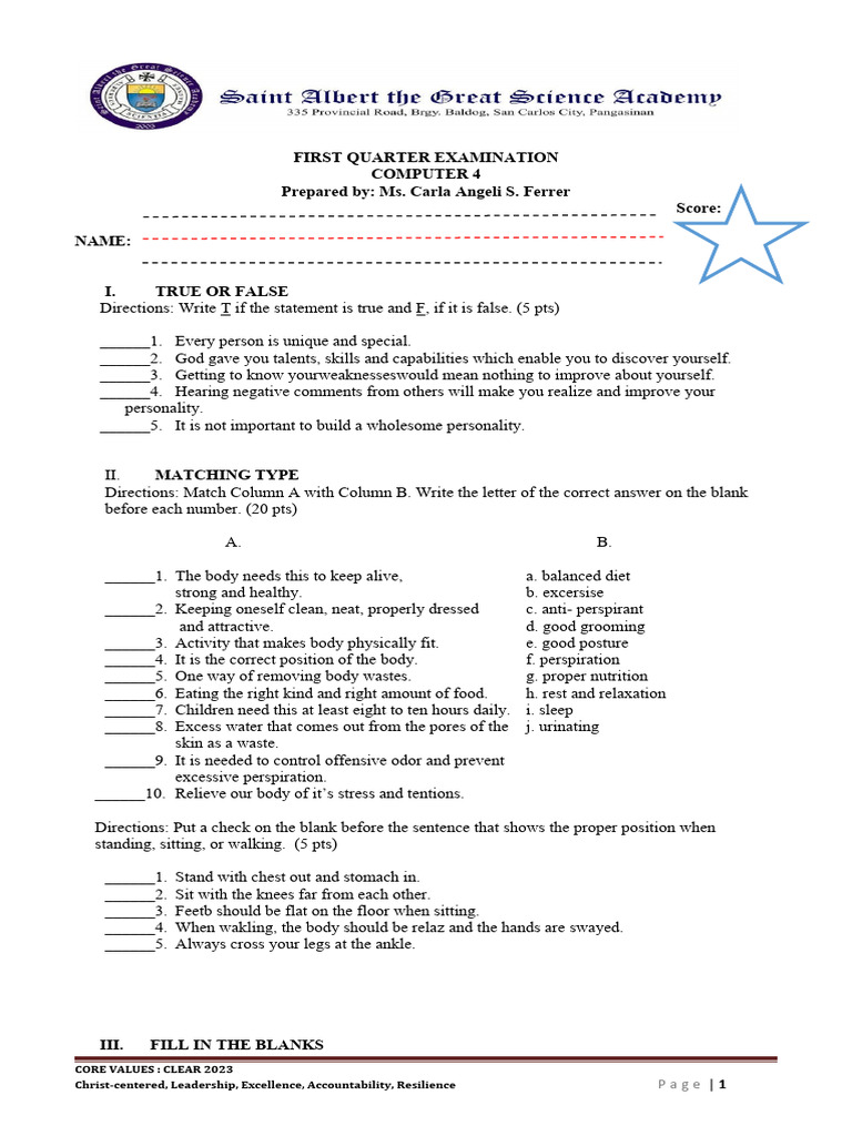 Tle 4 Quarter 1 | PDF