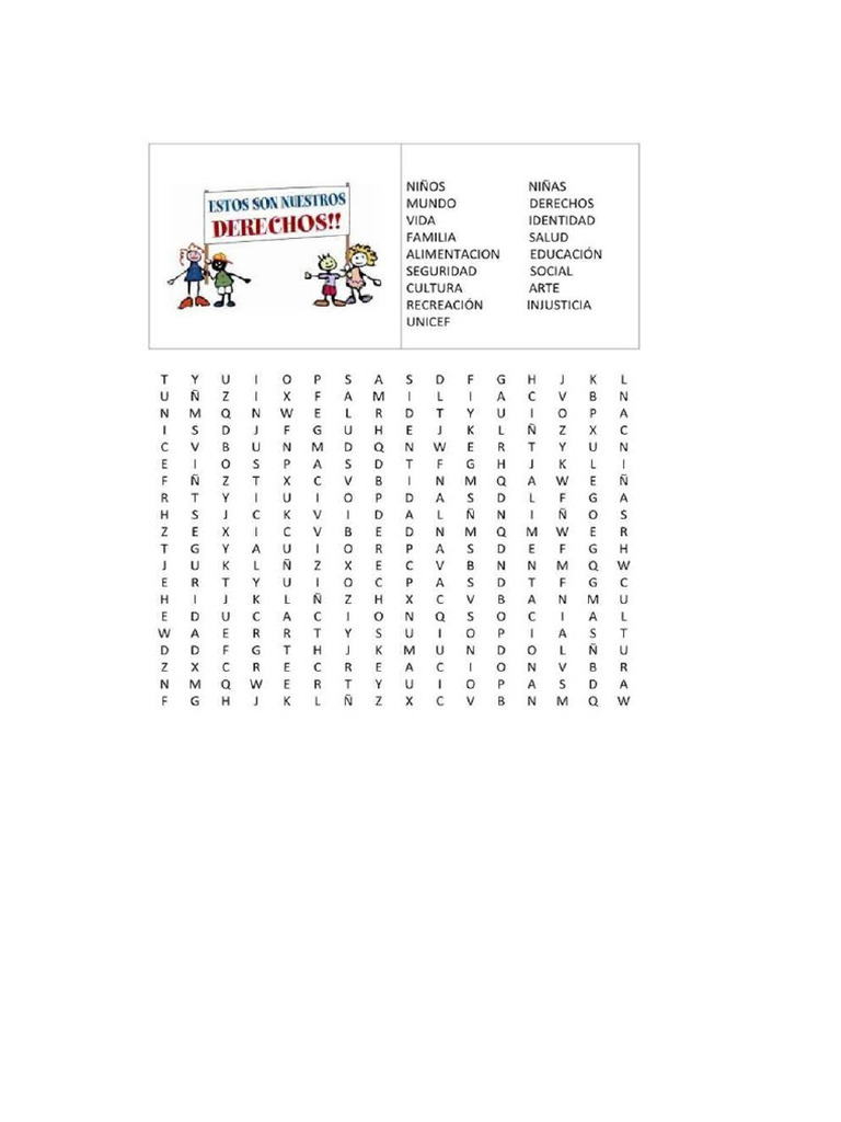Sopa de Letras Derechos | PDF