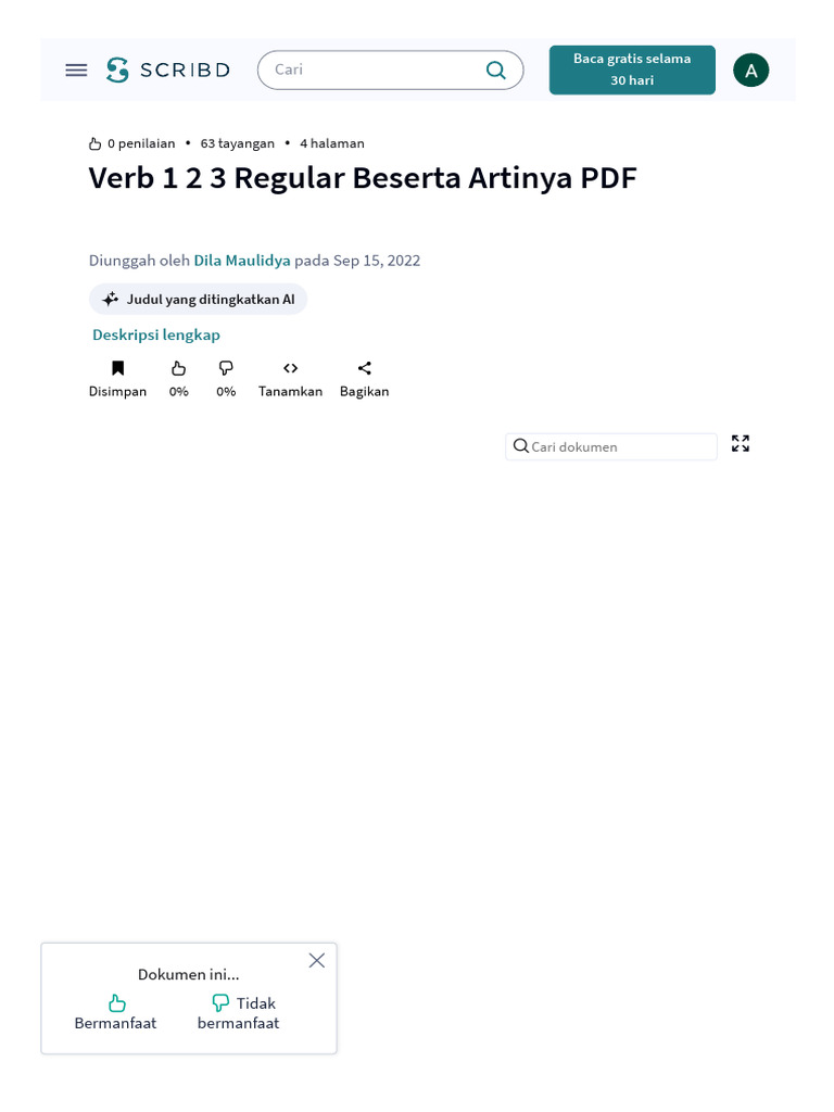 Verb+1+2+3+Regular+Beserta+Artinya+PDF+ - +PDF 1704761568887 | PDF