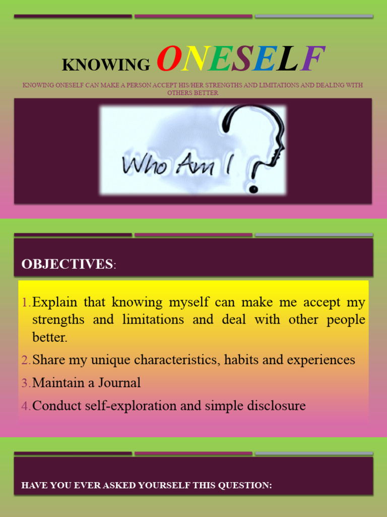 Understanding Self for Personal Growth | PDF | Self-Improvement ...