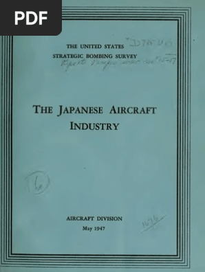 Ussbs Report 15 The Japanese Aircraft Industry Pdf Fighter Aircraft Strategic Bombing