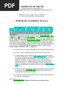 Power of Attorney in Fact