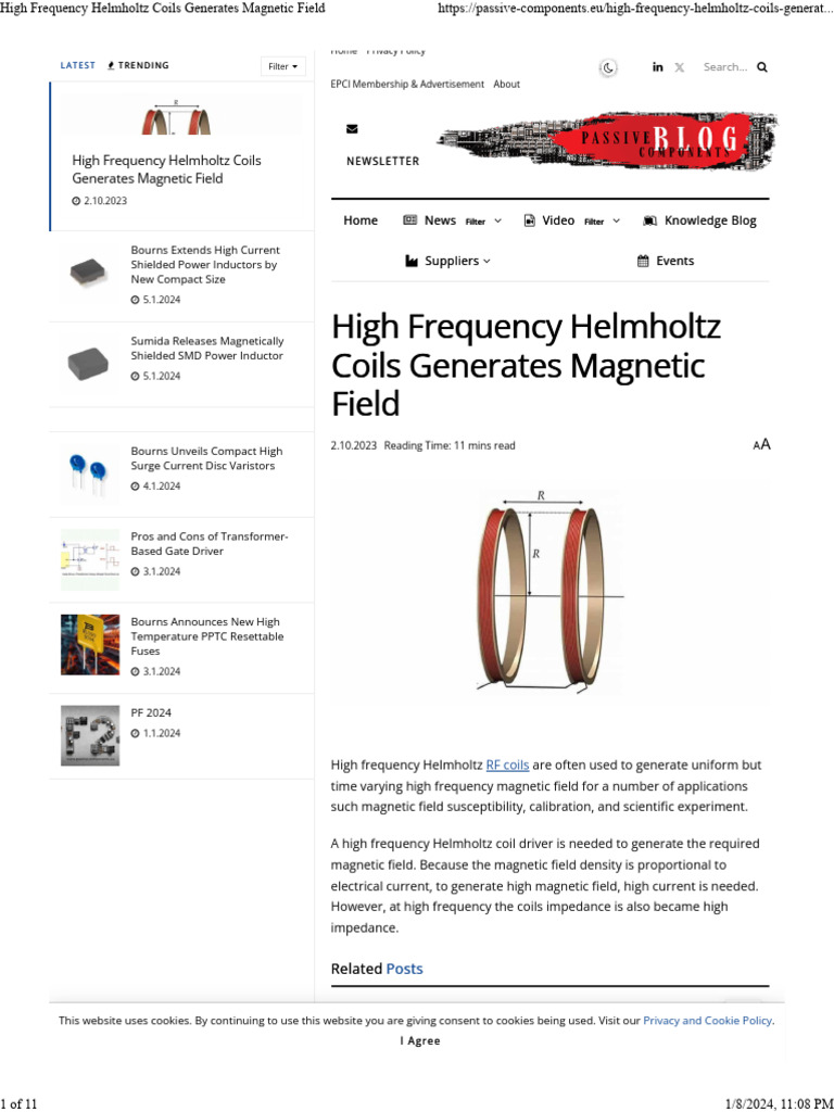High Frequency Helmholtz Coils Generates Magnetic Field | PDF ...
