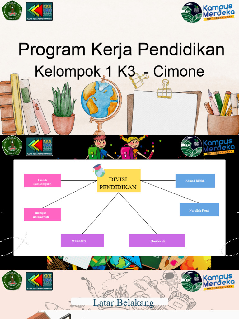 Program Kerja Pendidikan Kelompok 1 | PDF