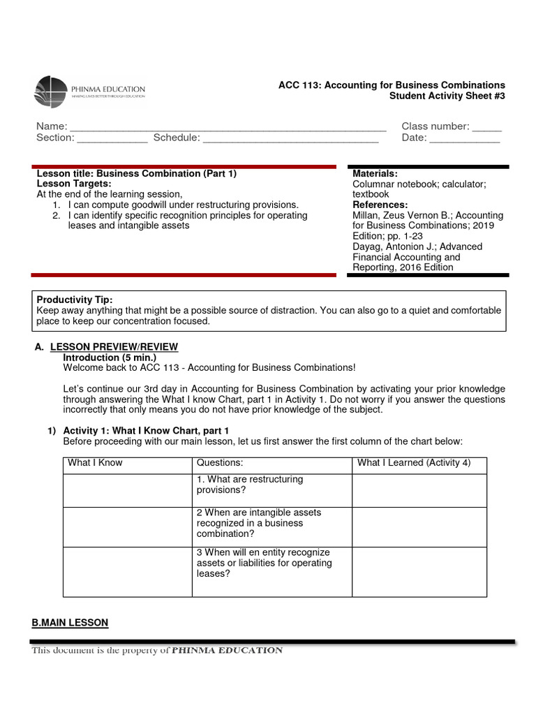 Accounting for Business Combinations Guide | PDF | Finance & Money ...