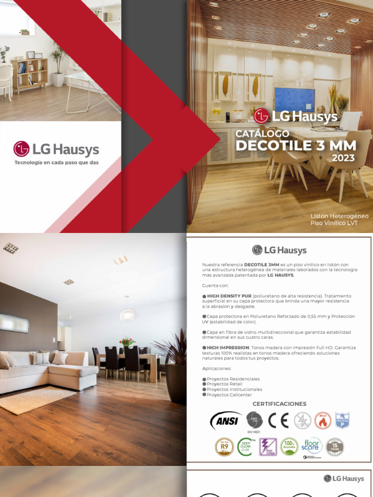 Piso Vinílico DECOTILE 3MM de LGHausys | PDF