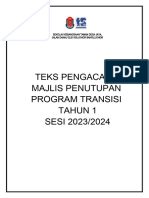 Teks Pengacara Penutup Minggu Transisi Tahun 1