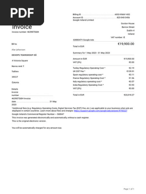 Google invoice
